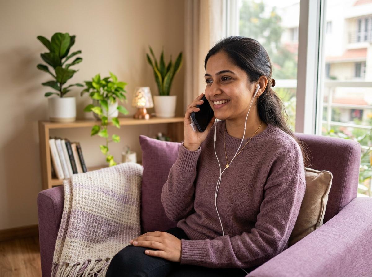 A friendly listener having a warm, supportive conversation